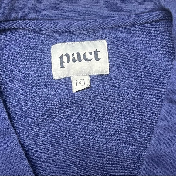 Pact Shirt Dress Navy Blue Quarter Button Size Small - Picture 3 of 6